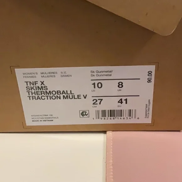 The North Face X Skims Gunmetal Thermoball Traction Mulls Size 10 - Picture 5 of 7